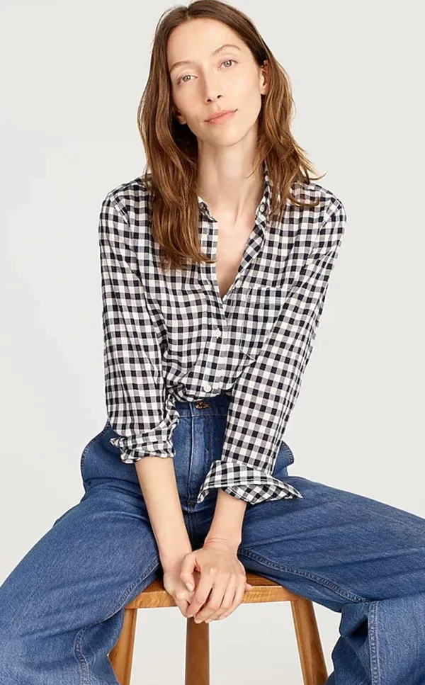 Classic-Fit Shirt in Crinkle Gingham - Image 6