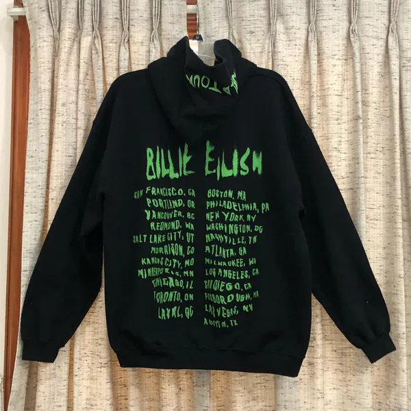 Billie Eilish 2019 World Tour Pullover Hoodie Sweatshirt - Image 4