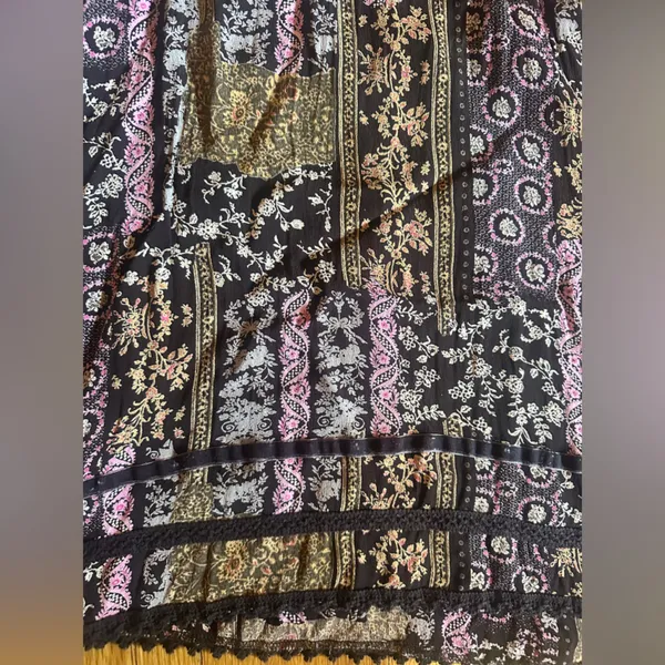 Vtg Y2K faded glory boho Fairycore brown paisley babydoll tank, size L - Image 10