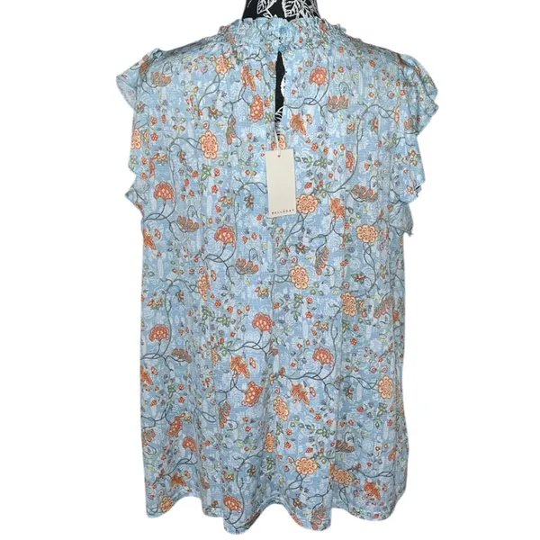 Melloday Floral Ruffle Neck Top - Image 3