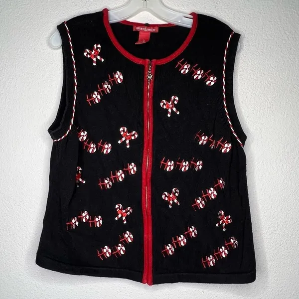 Vintage Merry &‎ Bright Christmas Sweater Vest - Image 5