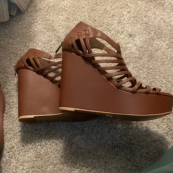 Torrid wedge sandal tall brown size 10w neutral - Image 8
