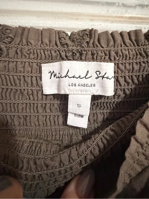 Michael Stars Brown Eyelet Maxi Skirt - Image 4