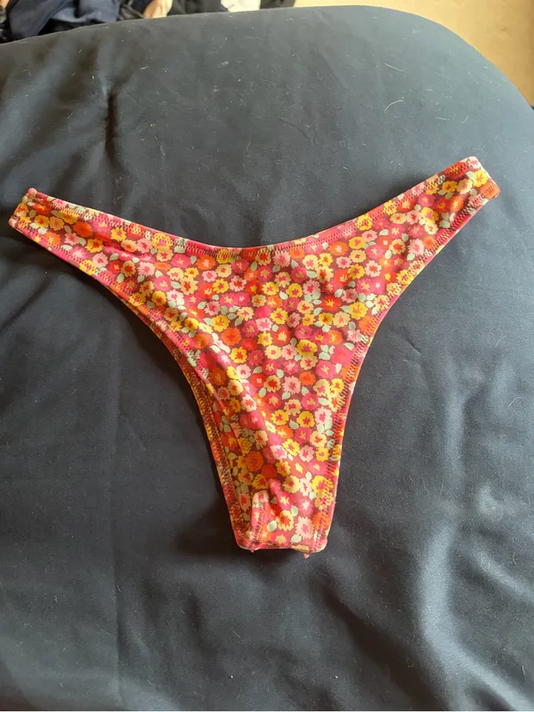 Pink Floral Bikini Bottoms - Bright Daisy Print - Image 3