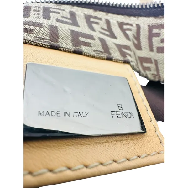 FENDI Zucca Tote‎ Bag Brown Beige Canvas Leather Read Pre-owned - Image 6