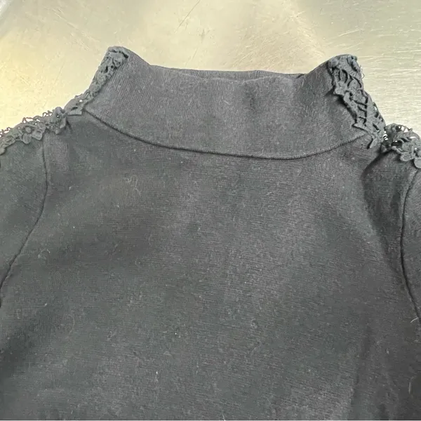 Anthropologie Knitted & Knotted Black Cashmere Blend Sweater - Small - GUC - Image 2