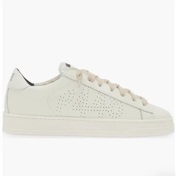 P448. Women’s White Leather Jack Laceup Sneaker - Image 2
