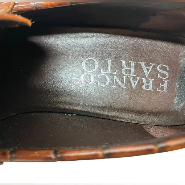 FRANCO SARTO Ladies' Brown Leather Crocodile Texture Loafer Shoe - Size 7.5 - Image 12