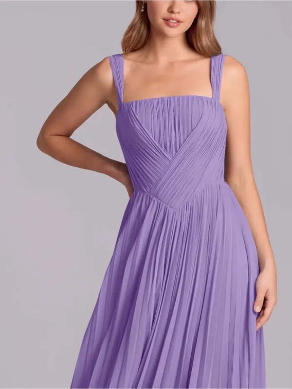 Azazie Mina A-Line Pleated Chiffon Dress Purple (Tahiti) Size 20 NWT - Image 2