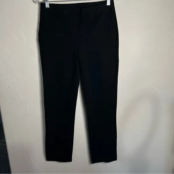 Quince Black Ponte Knit Ultra Stretch Straight Pull On Pants‎ - Image 5