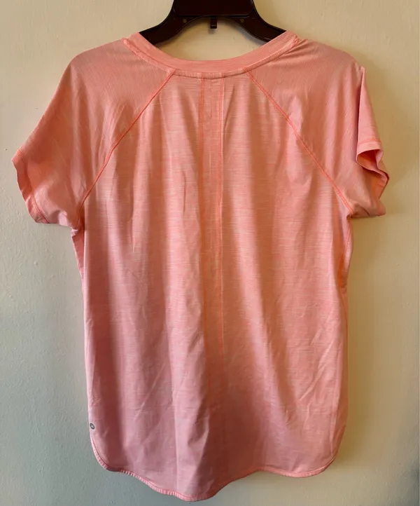 Women's Short Sleeve Athletic Top Large Pink - Image 4