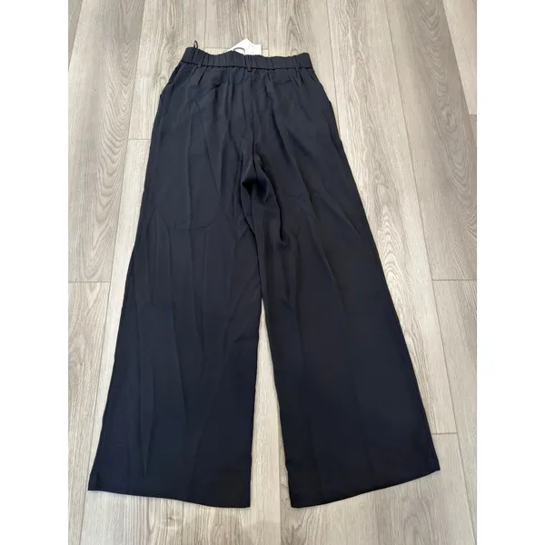 Commense Oversized Elegant High Waist WideLeg Pleat Front Black Trousers NWT M - Image 5