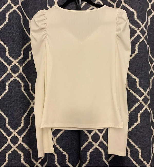 Long Sleeve White Shirt Size 6 - Image 2