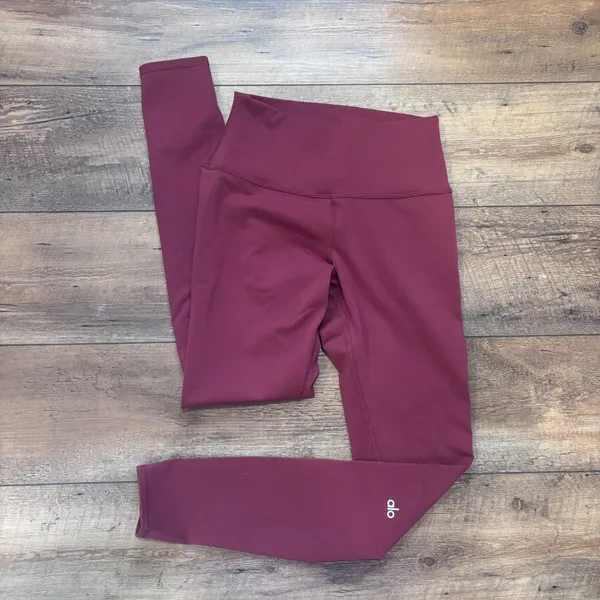 Alo Yoga High-Waist Airbrush Legging Burgundy Small 28.5" Inseam Activewear Yoga - Image 3