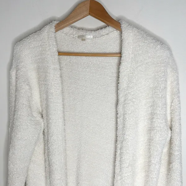 Z Supply Women’s Fluffy longline cardigan off white Open-Front Sweater Sz XS/ S - Image 3
