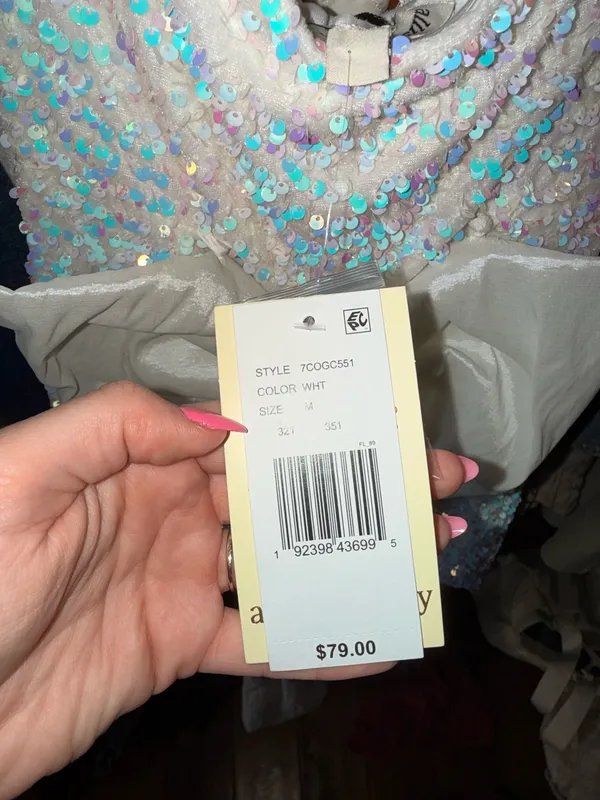 Allison Kelly strapless Sequin Bow Back Multiple Size M - Image 3