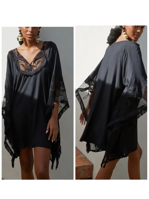 Embroidered Kimono Style Dress/ Cover-Up, Size XS/S - Image 2