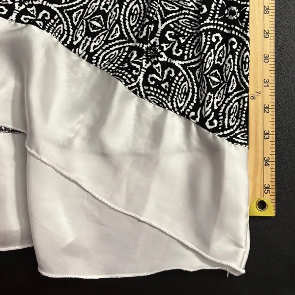 Anne Klein Womens Dress Black White Medallion‎ Paisley High-Low Size M - Image 6