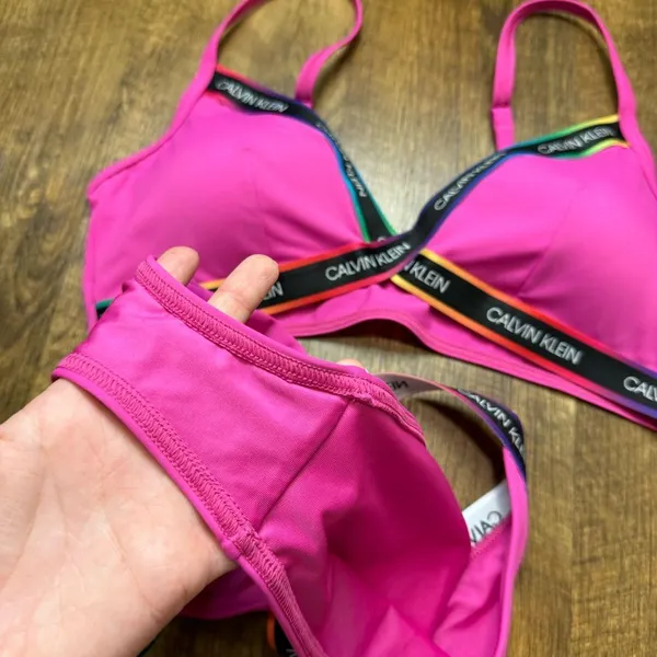 Calvin Klein Pink Branded Strappy Bikini Set Sz L/XL - Image 11