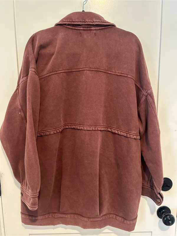 We The Free Free People Dawson Chore Jacket in Washed Chocolate Brown Size Medium - Image 4