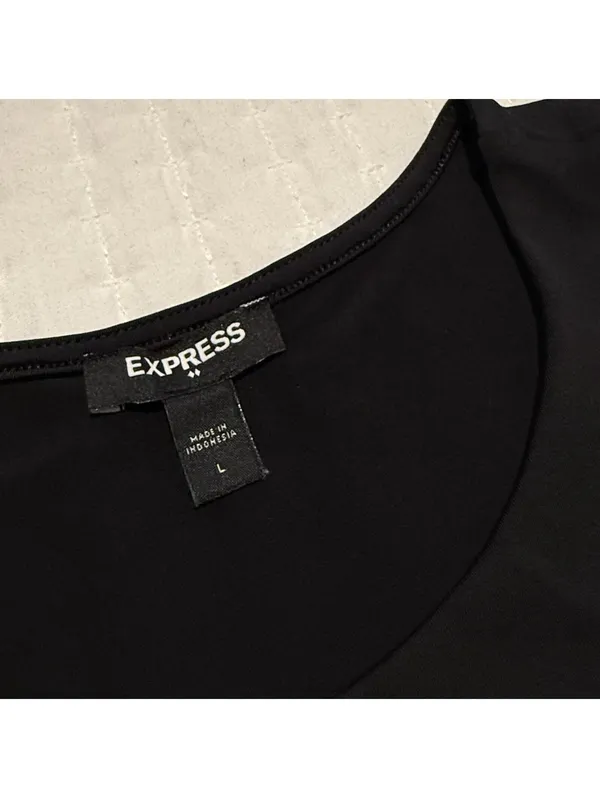 Express Bodysuit Black High Neck Sleeveless Sz L Large - Image 9
