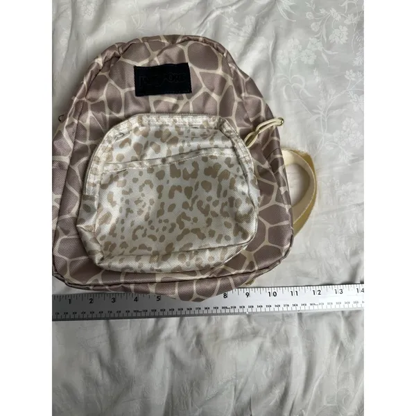 Jansport Mini Animal Print Sample Backpack Rare Cheetah Print Gold And Cream - Image 2