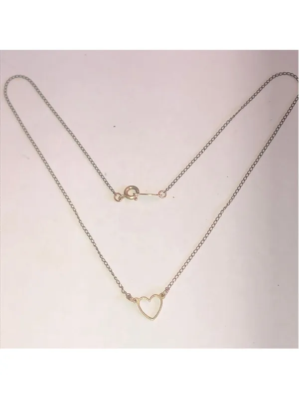 Elegant Gold Filled Dainty Boho Heart Necklace - Image 2