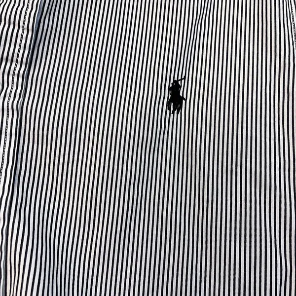 Polo Ralph Lauren Shirt Men Small Slim Black White Striped Button Down - Image 2