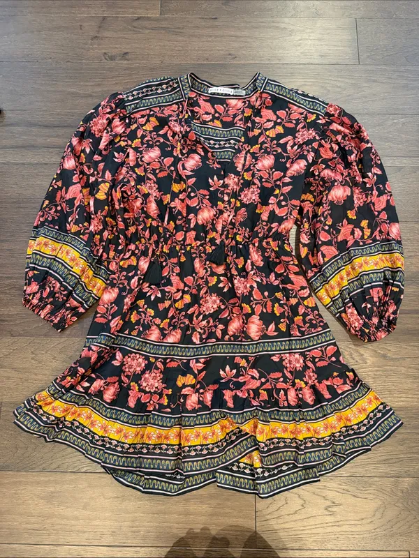 NWT- Alice + Olivia 'Sedona' Floral Mini-Dress, Fall Into You - Size 8 - C30-104 - Image 2