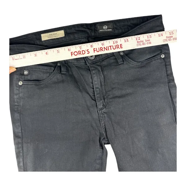 AG Adriano Goldschmied The Prima Mid-Rise Cigarette Jean Black 27R Designer Slim - Image 6