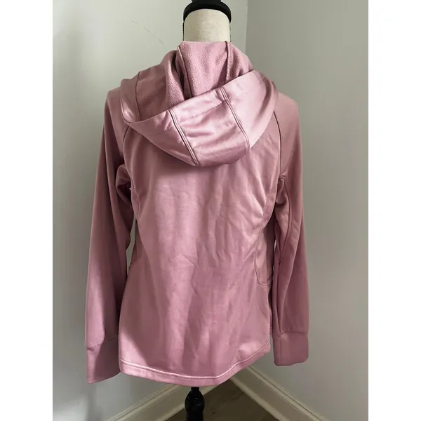 Spyder Pink Full Zip Fleece Hoodie Jacket sz Medium Ski Gorpcore Softshell Layer - Image 4