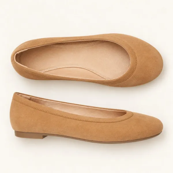 A New Day Neve Tan Microfiber Memory Foam Ballet Flats Brown Square Toe 6.5 - Image 2