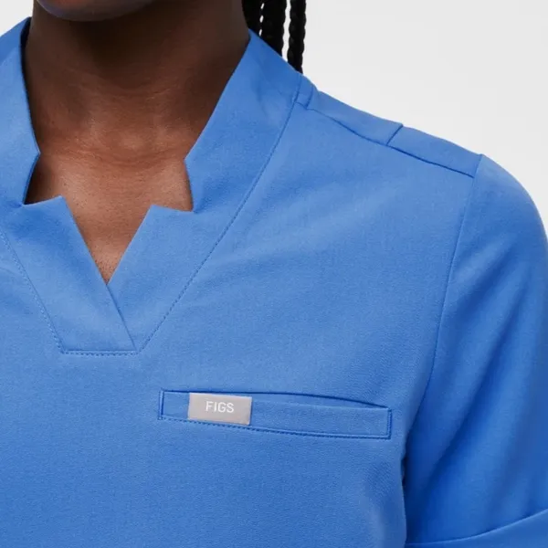 Figs Siaya Capri Blue V Neck Scrub Top‎ XXS - Image 12