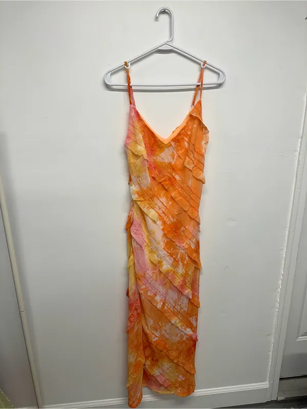 Princess Polly Lars Maxi Dress Orange Multi - Image 6