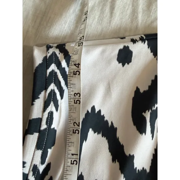 Sheridan French Callie Large Midi Dress Black White Peacock Print Resort Tribal - Image 7