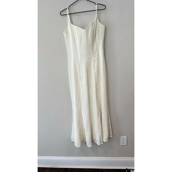 Jovani Cream Bridal Gown a Line Dress with Corset Structural Top Size 10 ,2666 - Image 2
