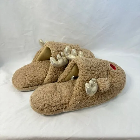 Deer Design Slipper Unisex Comfy Size‎ 7/8 Brown - Image 3