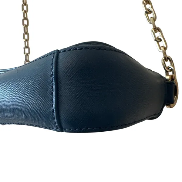 Tory Burch Robinson Patchwork Chain Crossbody Blue Leather Purple Suede‎ - Image 9