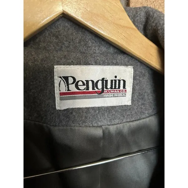 M. Liman Penguin Fashions Womens Vintage Wool Button Long Coat Gray Size 18 - Image 6