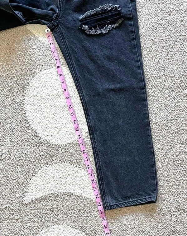 Adika Andor High Rise Straight Leg Cropped Jeans in Black Size 30 - Image 8