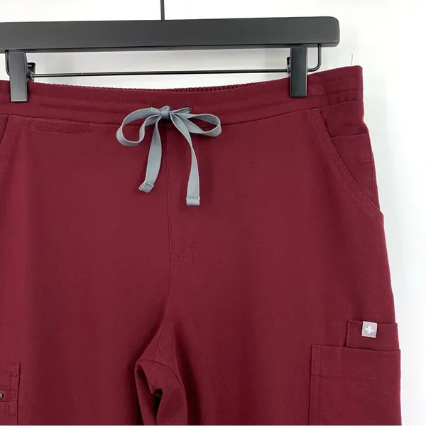 FIGS Yola Skinny Scrub Pants Burgundy S Tall - Image 2