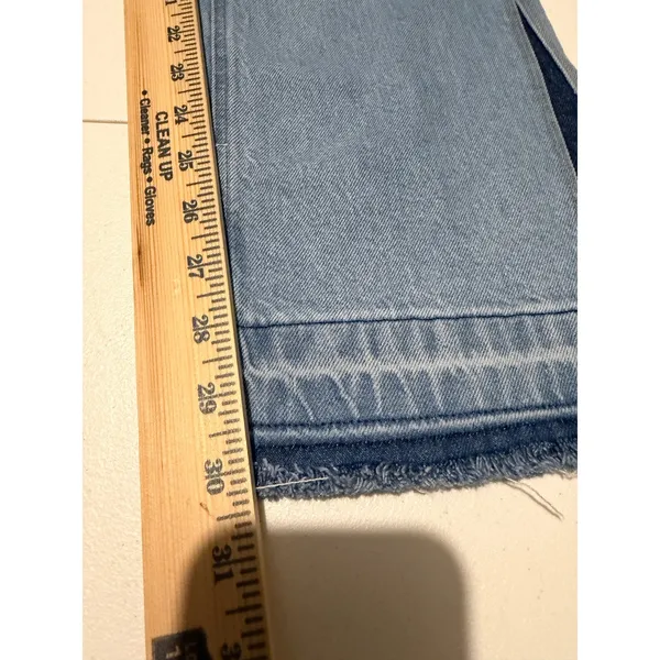 American Eagle Split Hem‎ Straight Leg Jeans Light Wash Distressed Denim 28 - Image 14