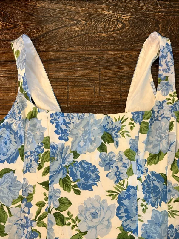 Show Me Your Mumu Mini Dress Womens XL Blue Floral Cottage Smocked - Image 4