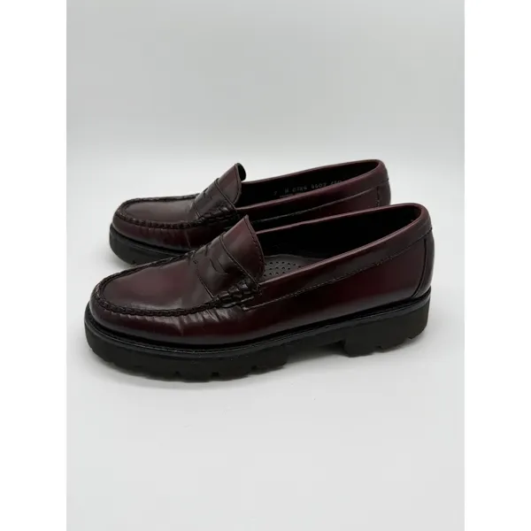 G.H. Bass Weejuns Penny Loafers Womens 7 Burgundy Lug Sole - Image 5