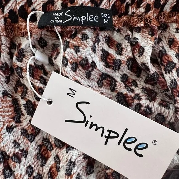 Simplee Belted Leopard Wide Leg Tube Jumpsuit - Image 7