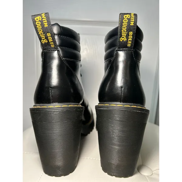 Dr.‎ Martens Persephone Heeled Boot Sz 7 Black Leather Lace Up Platform Lug Sole - Image 9