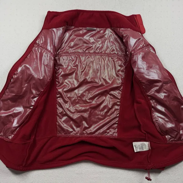Columbia Women’s Red Fleece Hybrid Jacket Small Full Zip Insulated Outdoor - Image 2