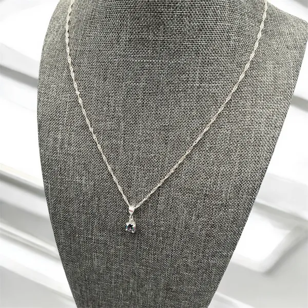 Sterling Silver Very Pretty Multi-green Crystal 925 Signed Pendant/ Silver plated Chain - Image 3