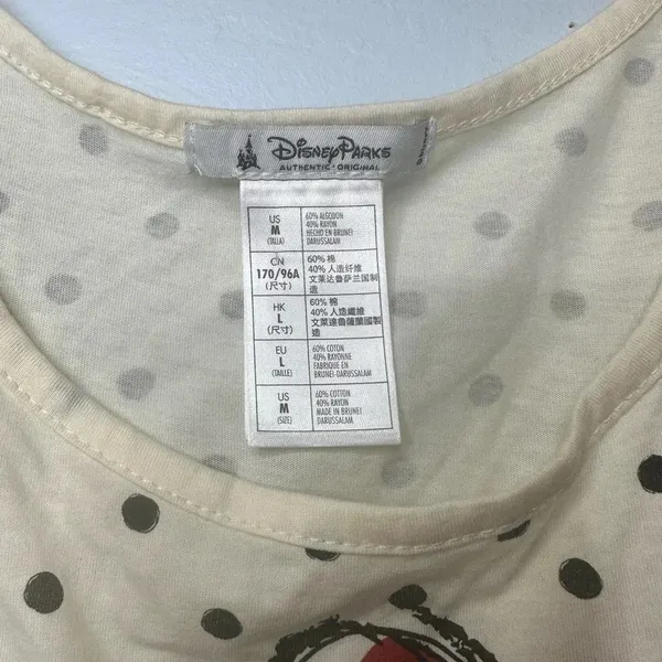 Disney Parks Minnie Mouse Top Size Medium Polka Dots 3/4 Sleeves - Image 5