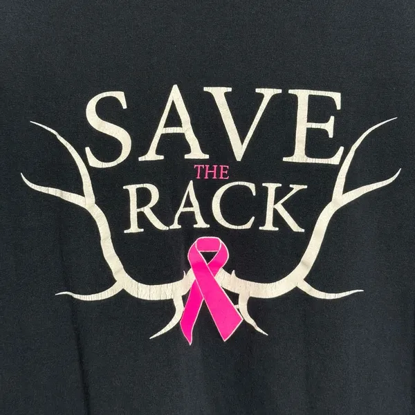 Gildan Save the Rack Breast Cancer Awareness T Shirt Women’s Size Medium Cotton - Image 2